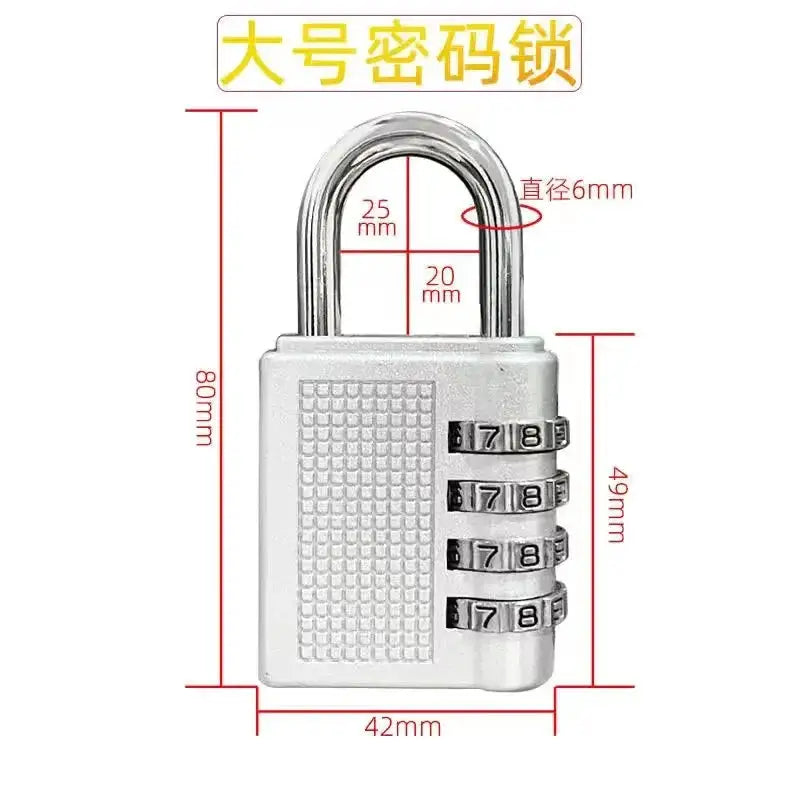 4 Digit Zinc Alloy Combination Lock Padlock Luggage Anti-theft Weatherproof Security Outdoor Gym Safely Code Door Lock Black