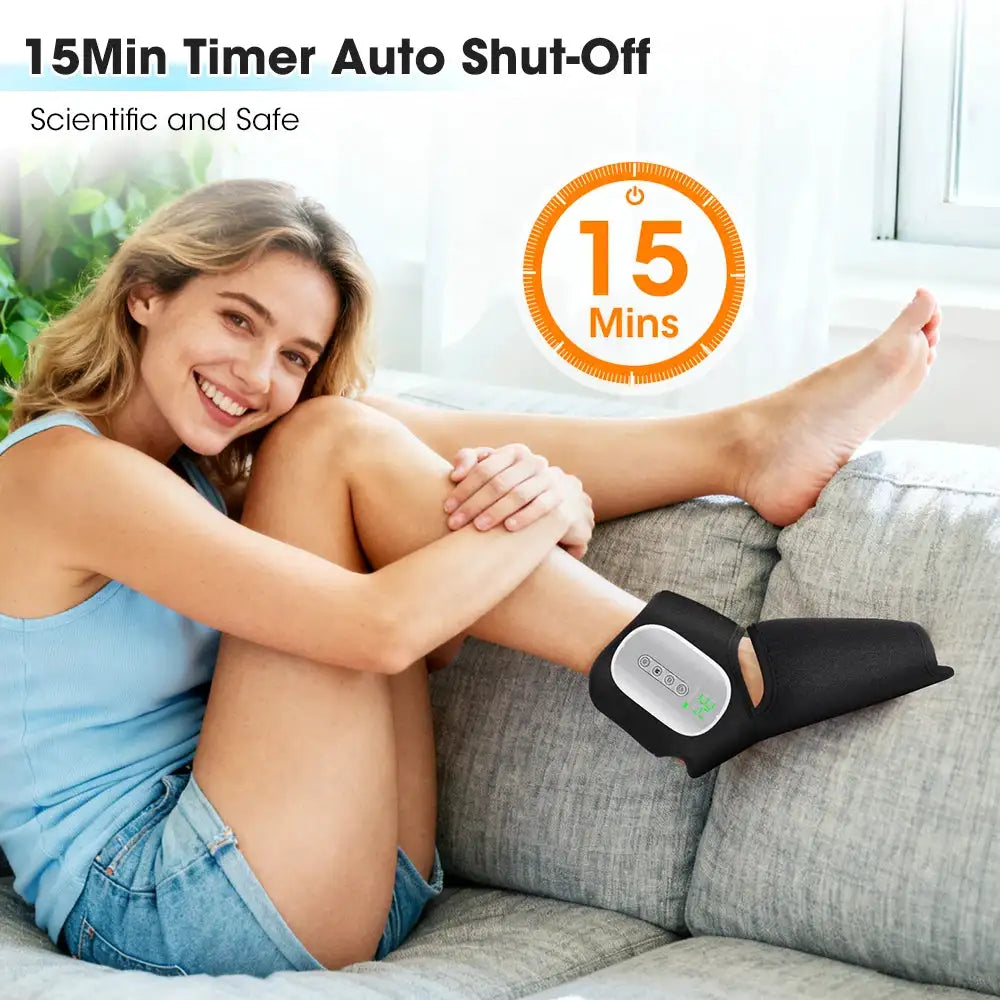 Heated Ankle Foot Massager with Air Compression 4 Intensity Levels And 4 Heating for Deep Foot Muscle Relaxation