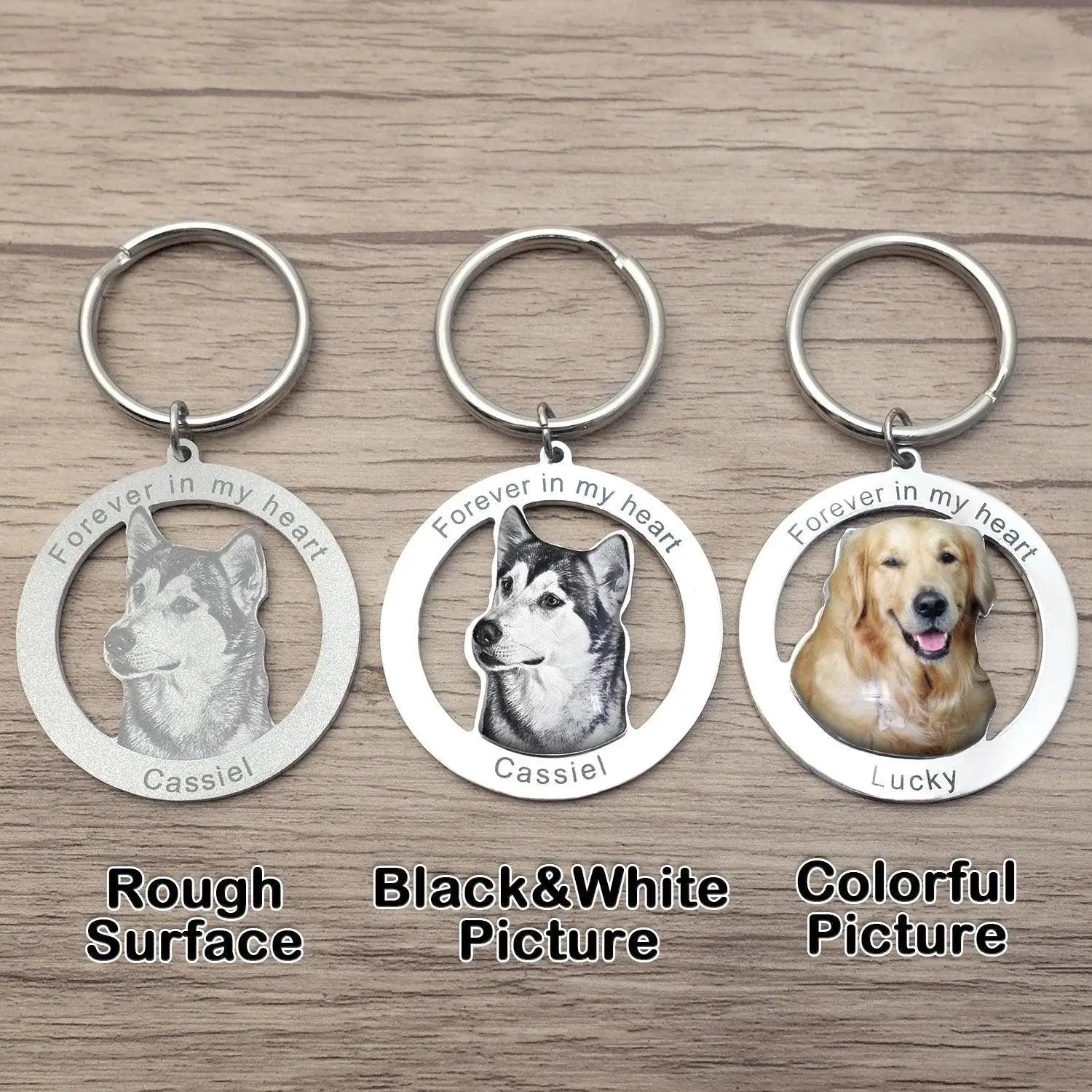 Custom Pet Portrait Engraved Keychain Gift For Pet Lovers