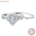 Pear Moissanite Ring in Sterling Silver
