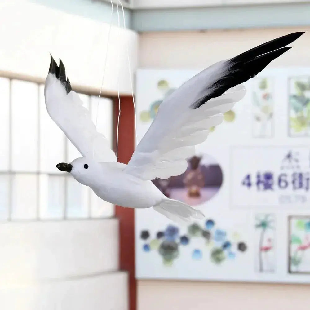1Pc Simulated Feather Seagulls Bird Figurines For Home Decor