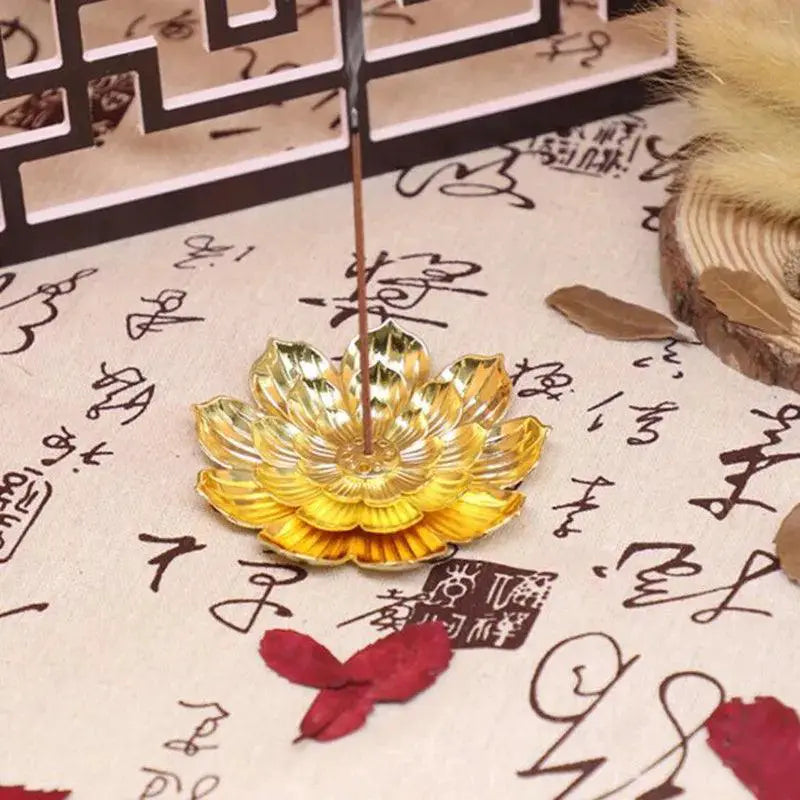 Alloy Lotus Incense Burner For Zen Home Decor Yoga