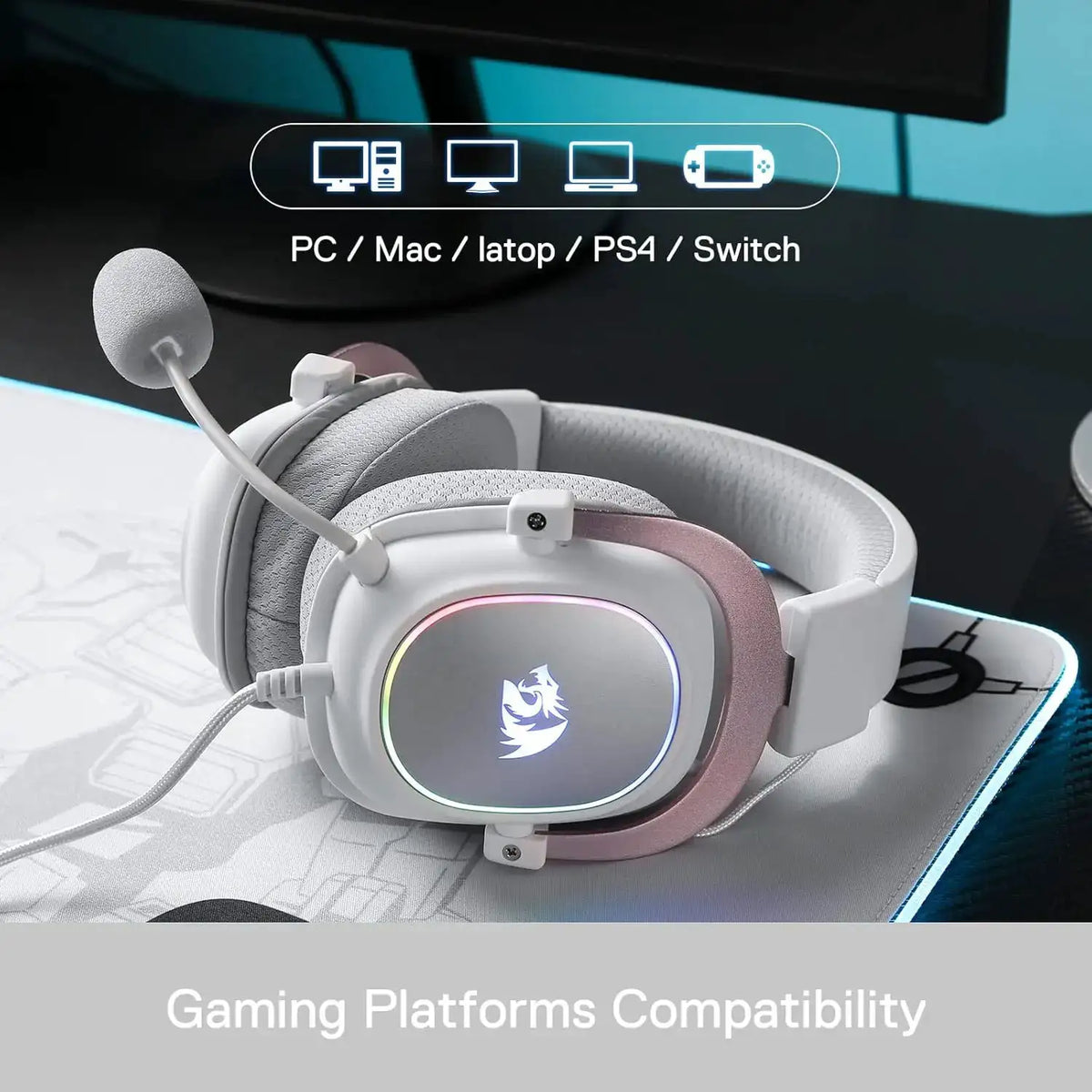 Redragon H510 Zeus-X RGB Wired Backlit Gaming Headset 7.1 Surround Sound Multi Platforms Headphone