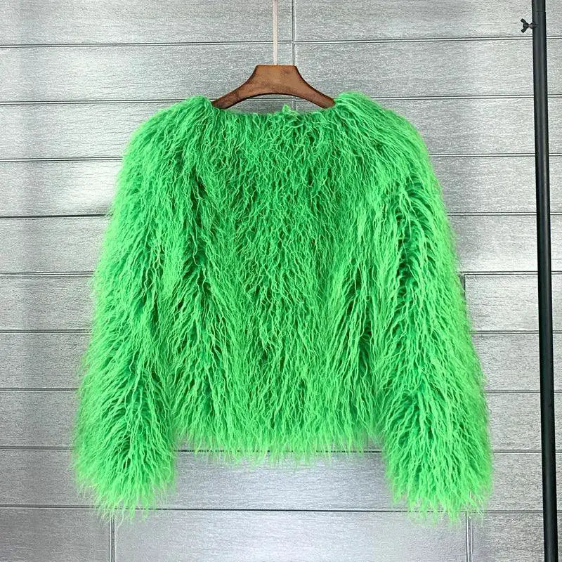 Pink Faux Fur Jacket Elegant Blush Winter Coat For Women