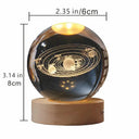 USB LED Galaxy Crystal Ball Lamp 3D Moon Light Decor