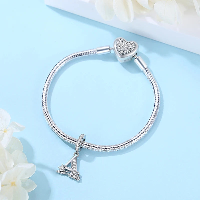 Sterling Silver Charm Star Letters