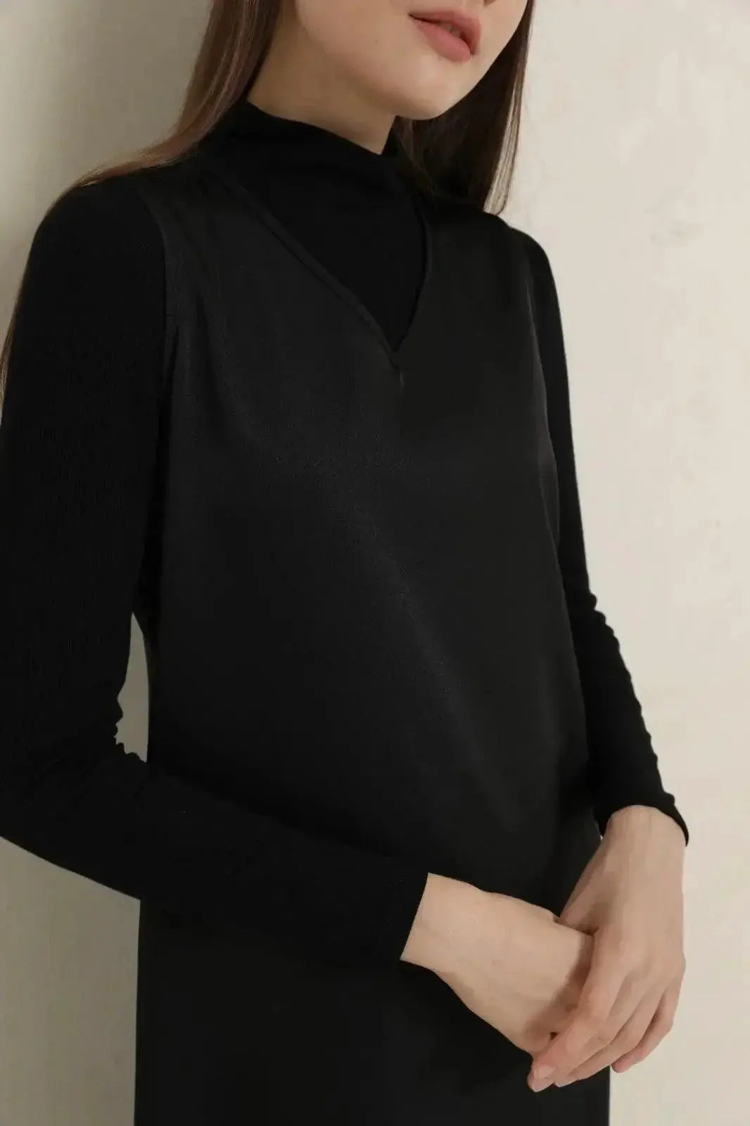 Satin Maxi Dress Silk Blend Elegance With V Neckline