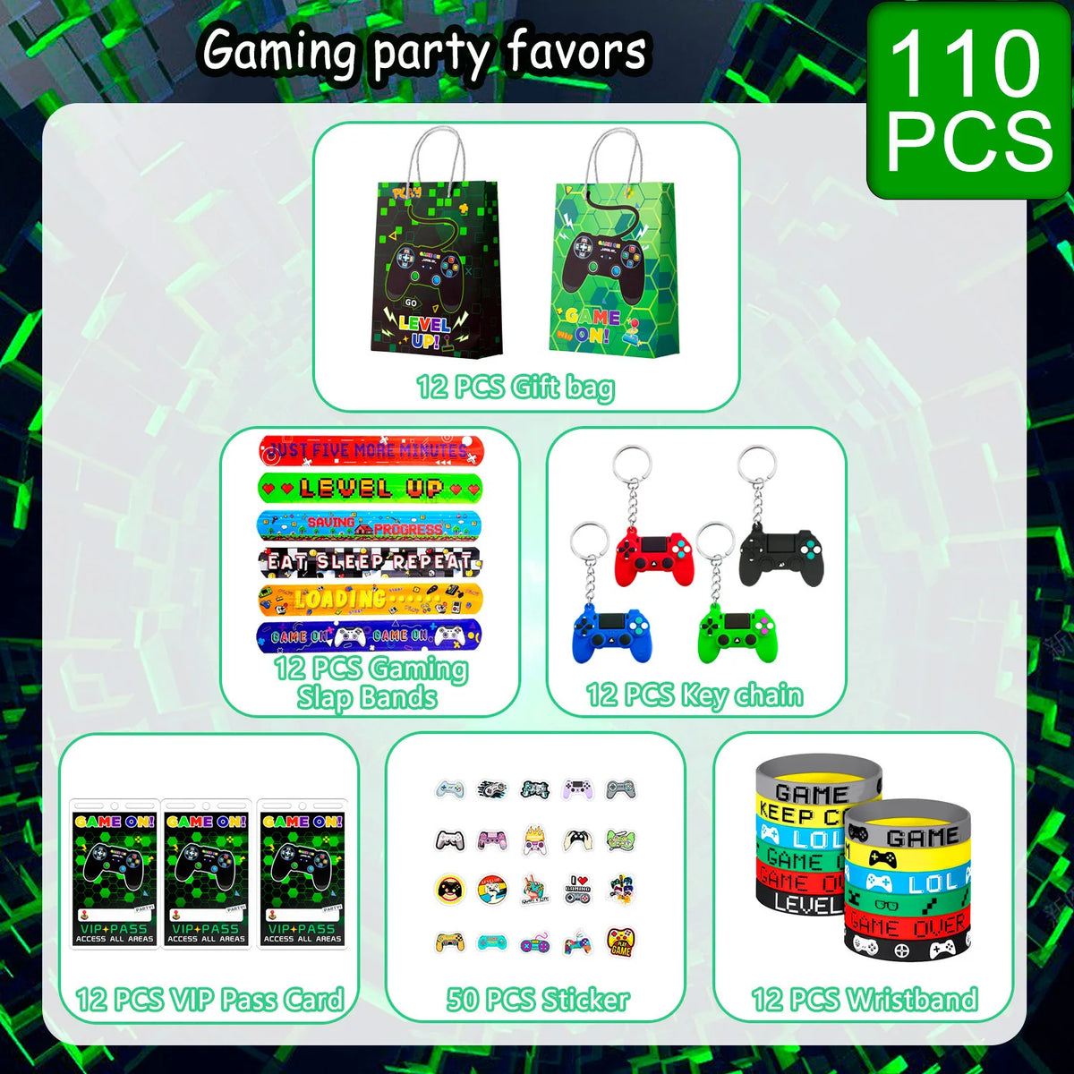 Gamer Party Favors Set Including
