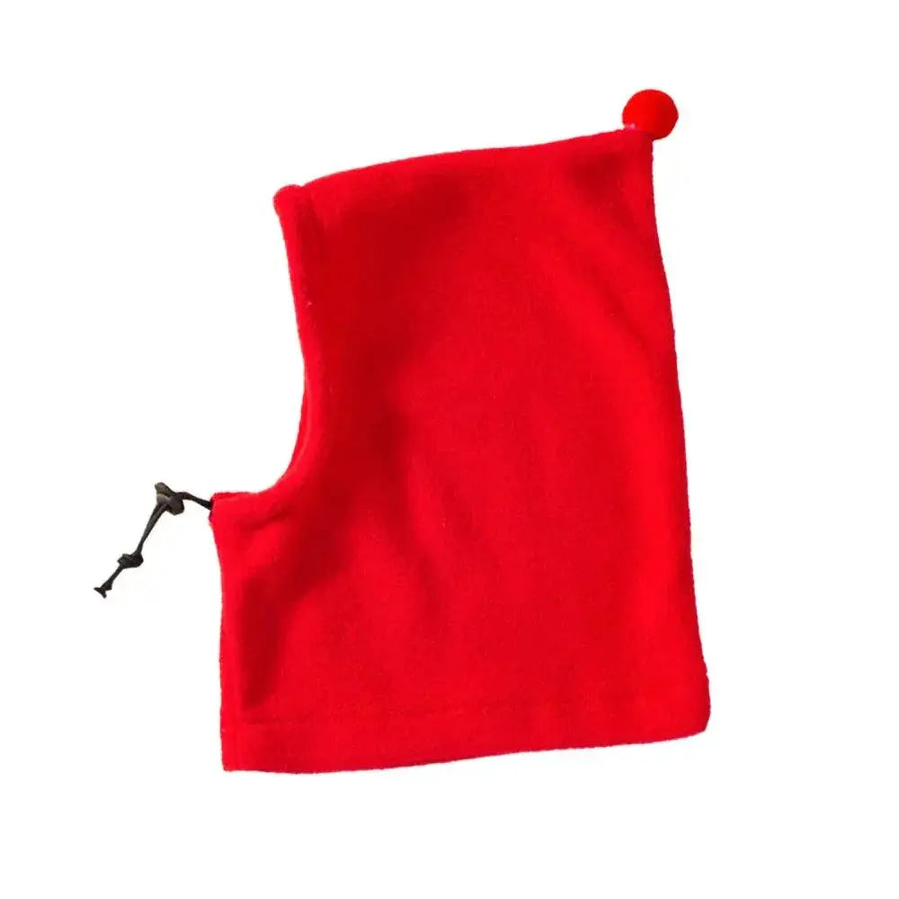 Dog Winter Hat Solid Color Drawstring Fleece Headgear