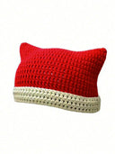Y2K Striped Knit Winter Hat