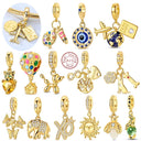 Charm Bead Pendent Silver Gold