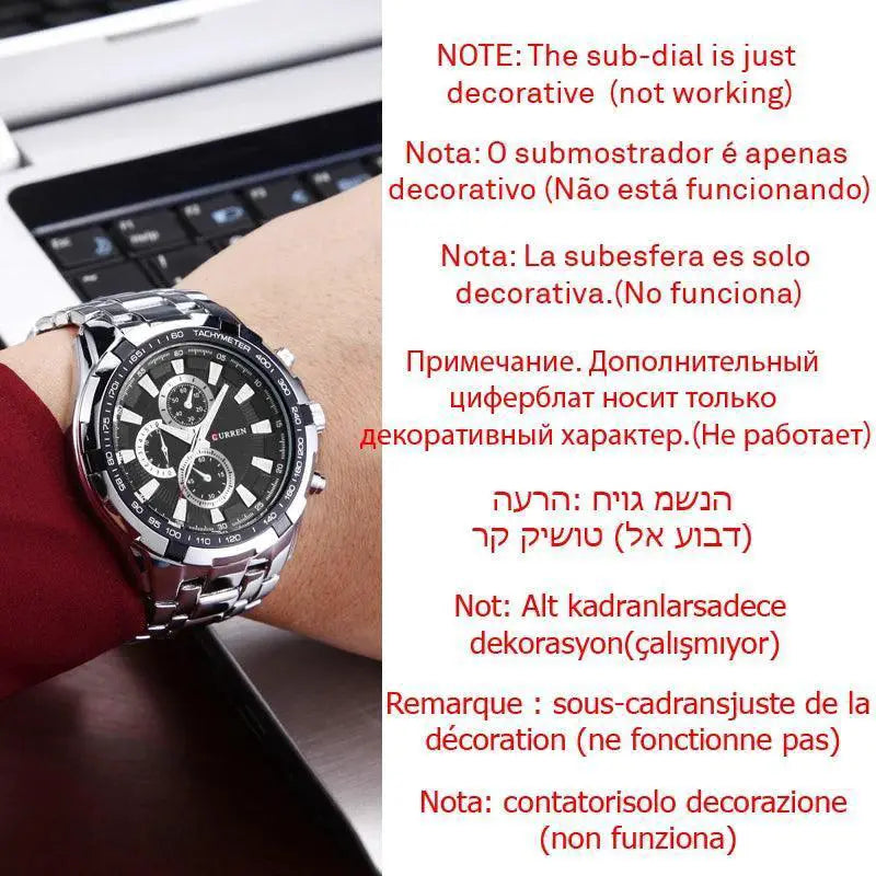 Curren Mens Quartz Watch Stylish Durable Water Resistant