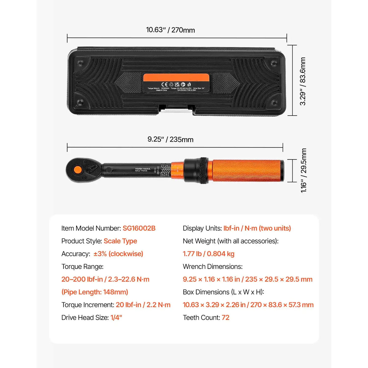 Precision Dual Range Torque Wrench — product image 20