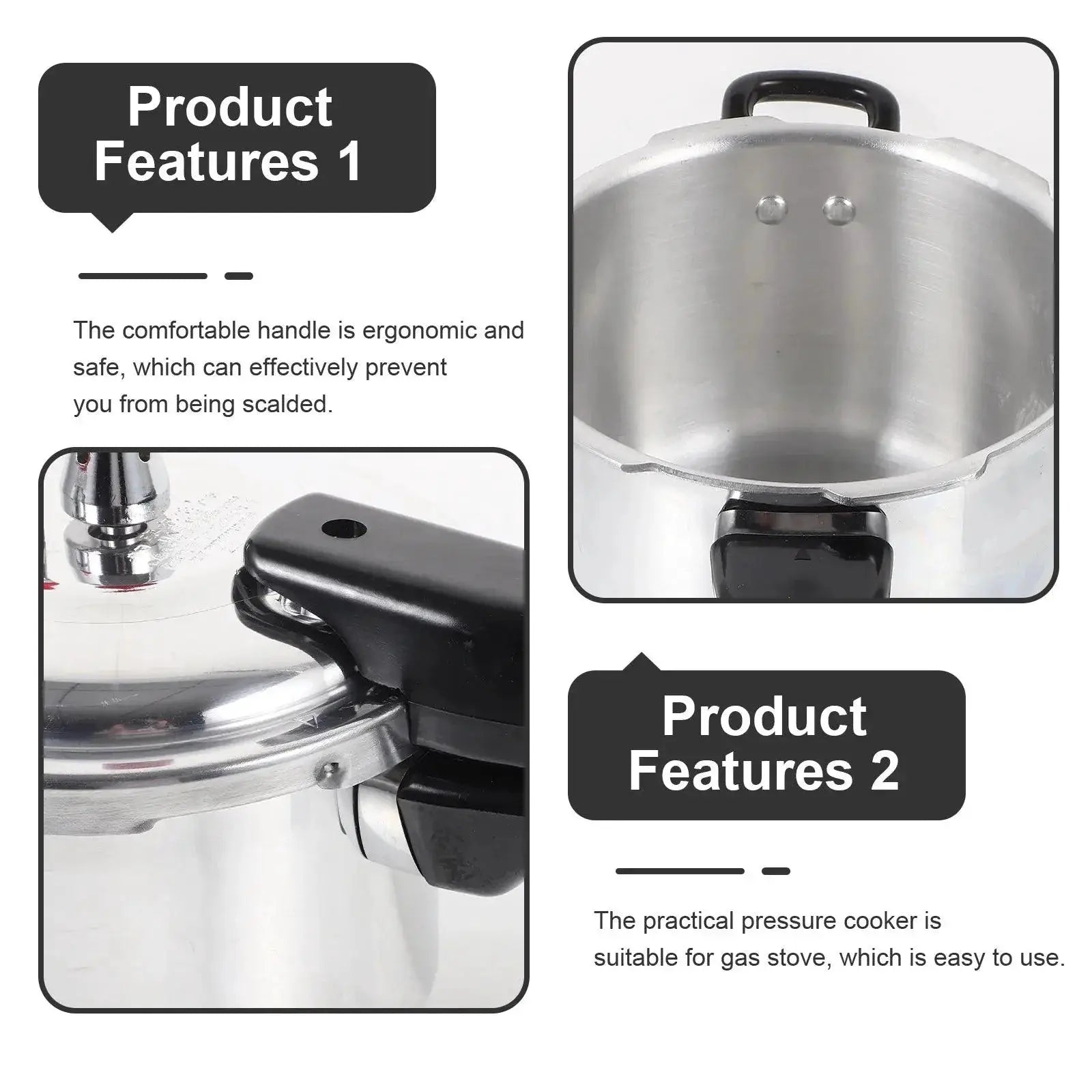 Aluminum Pressure Cooker Induction Gas Stoves 2.5L