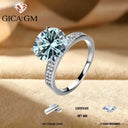 Moissanite Ring in Sterling Silver Ideal