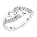 Sterling Silver Ring Sparking Zirconium