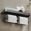 Aluminum Toilet Paper Holder: Stylish Organizer with Shelf