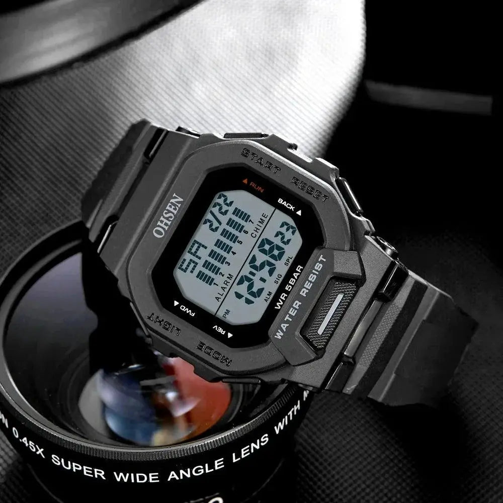 OHSEN Digital Sports Watch Chronograph Backlit Display