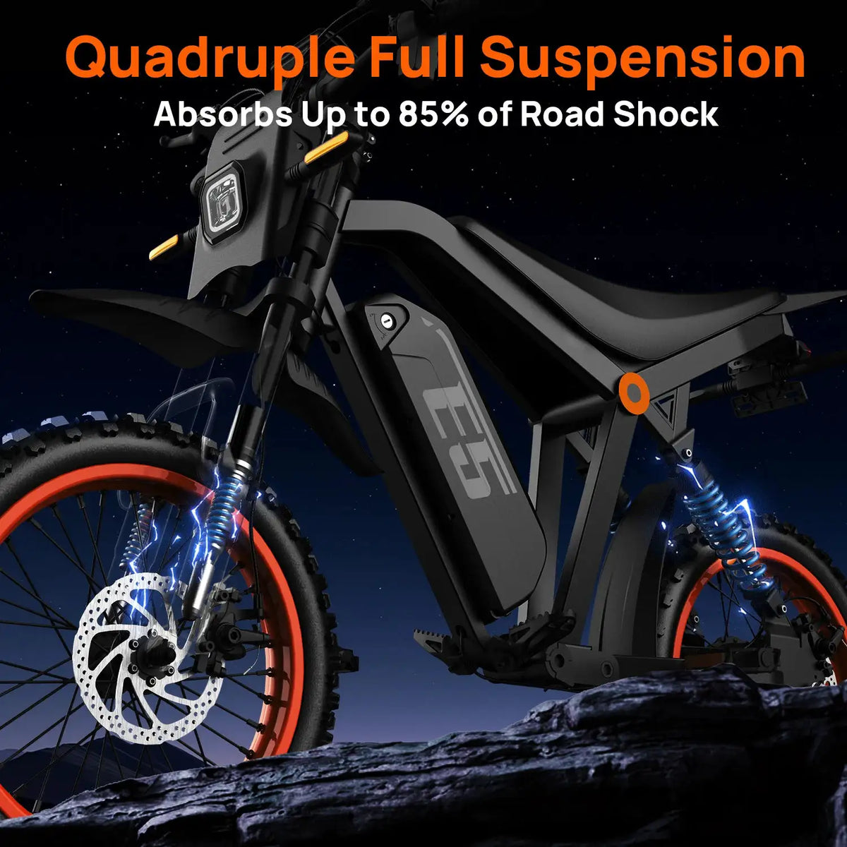 URLIFE 750W Electric Bike for Adults, 48V 20AH Removable Battery 20MPH 50-Miles Range Electric Off-Road Mountain Motorcycles