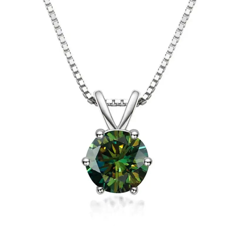 Moissanite Pendant Necklace in Sterling Silver Carat — product view 6