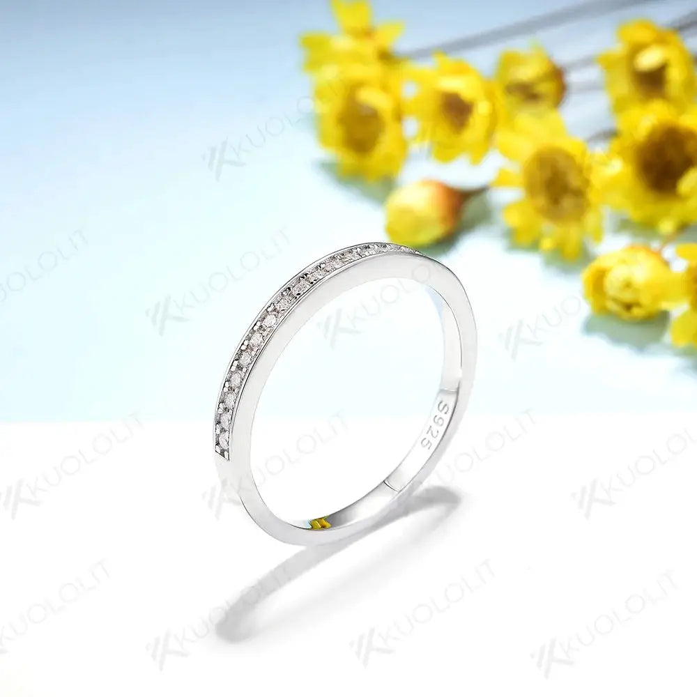 Moissanite Ring in Sterling Silver Kuololit — product view 3