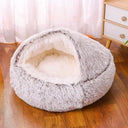 Winter Dog Plush Round Bed Mattress for Small Medium Pets