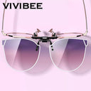 Stylish VIVIBEE Women's Cat Eye Clip On Sunglasses Fashion