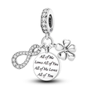 Inlaid Zircon Charm Beads Sterling