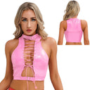 Bold Gothic Steampunk Crop Top Clubwear
