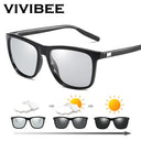 Photochromic Polarized Square Sunglasses for Men VIVIBEE