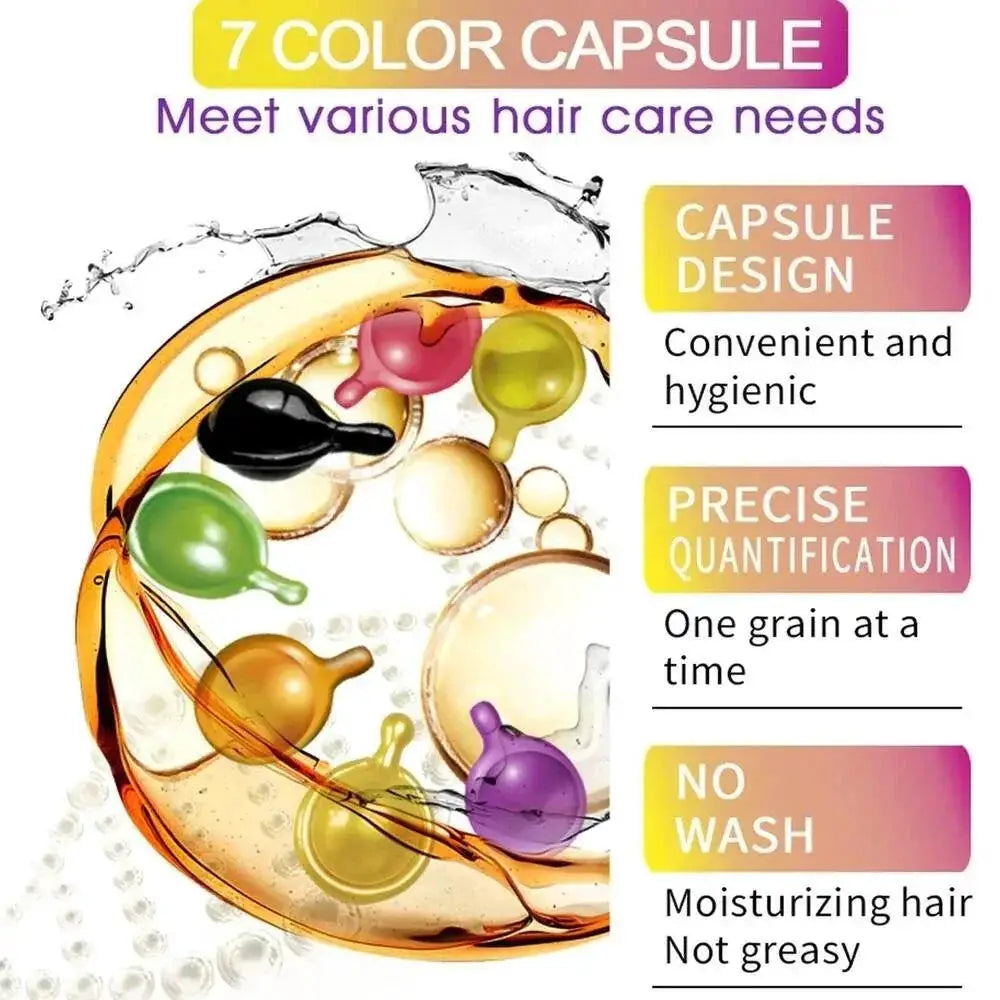 Keratin Repair Capsules for Luxurious Silky Hair Essence