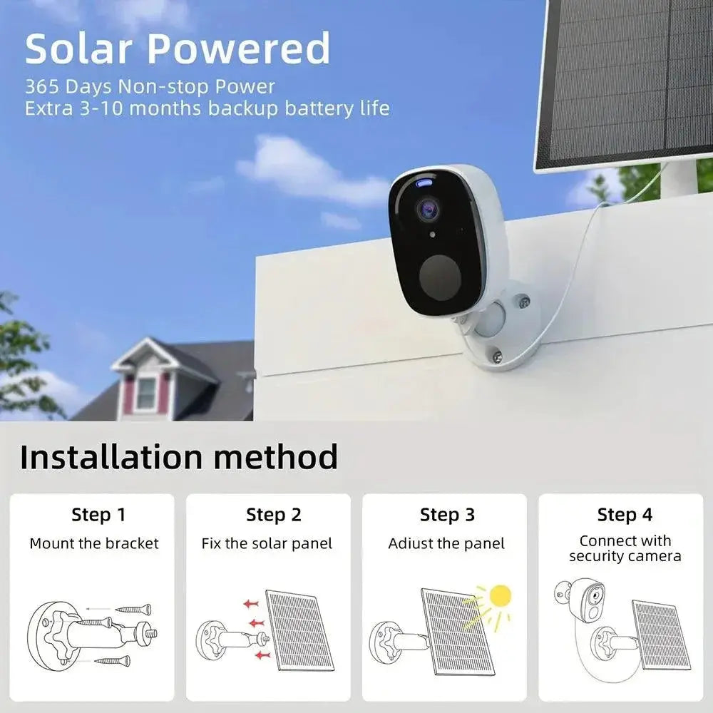 Solar Wireless Outdoor Camera With AI Motion Detection