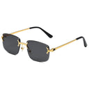 Unisex UV400 Rimless Square Sunglasses for Sun Protection