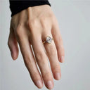 925 Silver Gold Plated Moissanite Ring