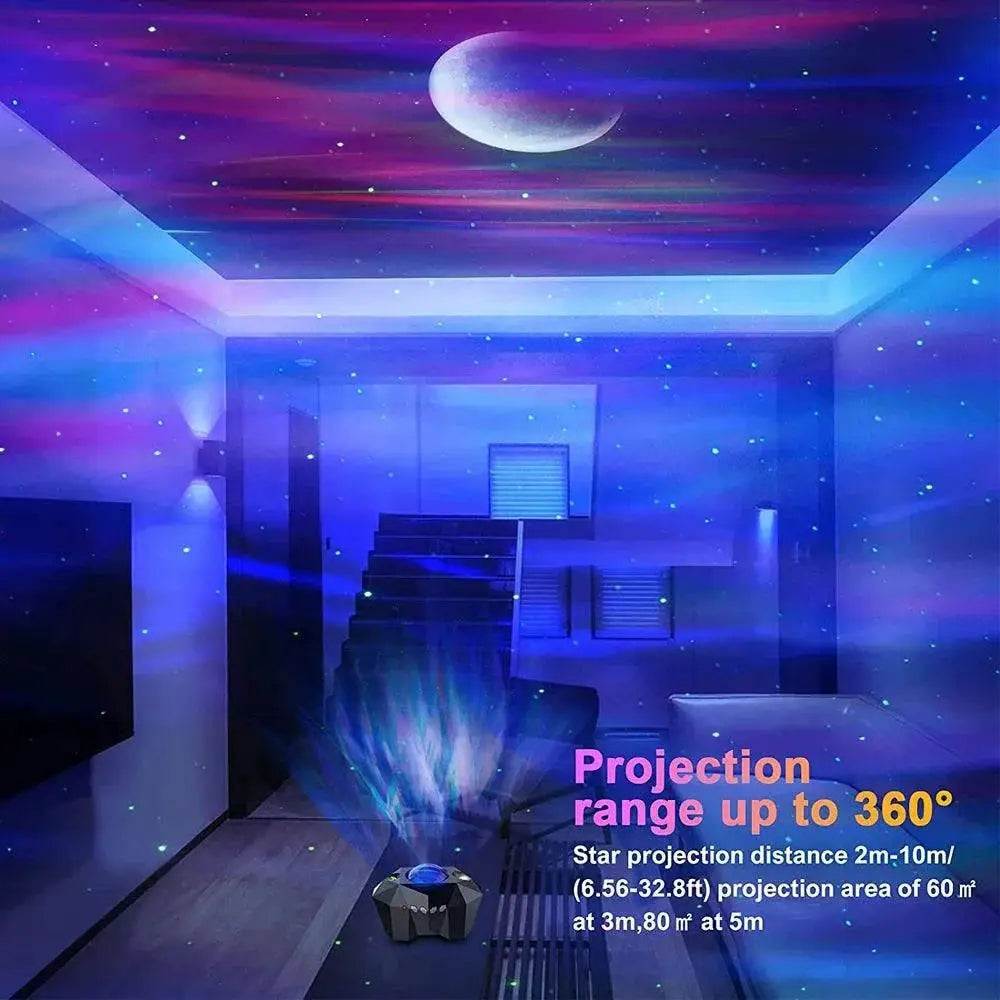 Aurora Galaxy Star Projector With Bluetooth Speaker Remote