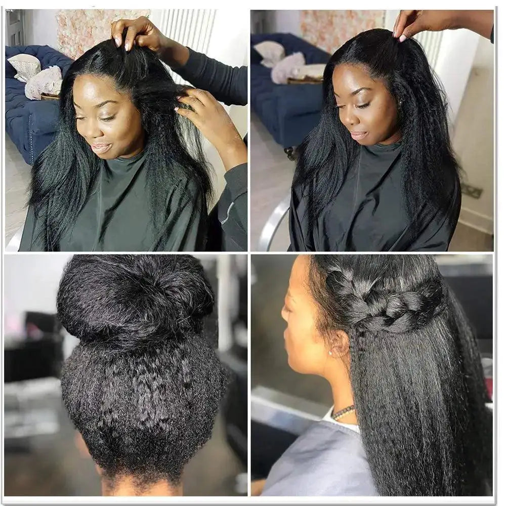 360 Lace Frontal Kinky Straight Human Hair Wig Baby Hair