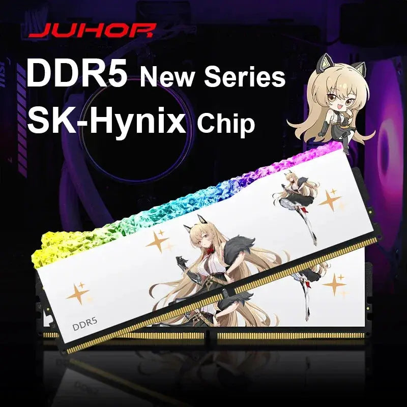 JUHOR RGB DDR5 16GB 6400MHz UDIMM RAM Memory Module