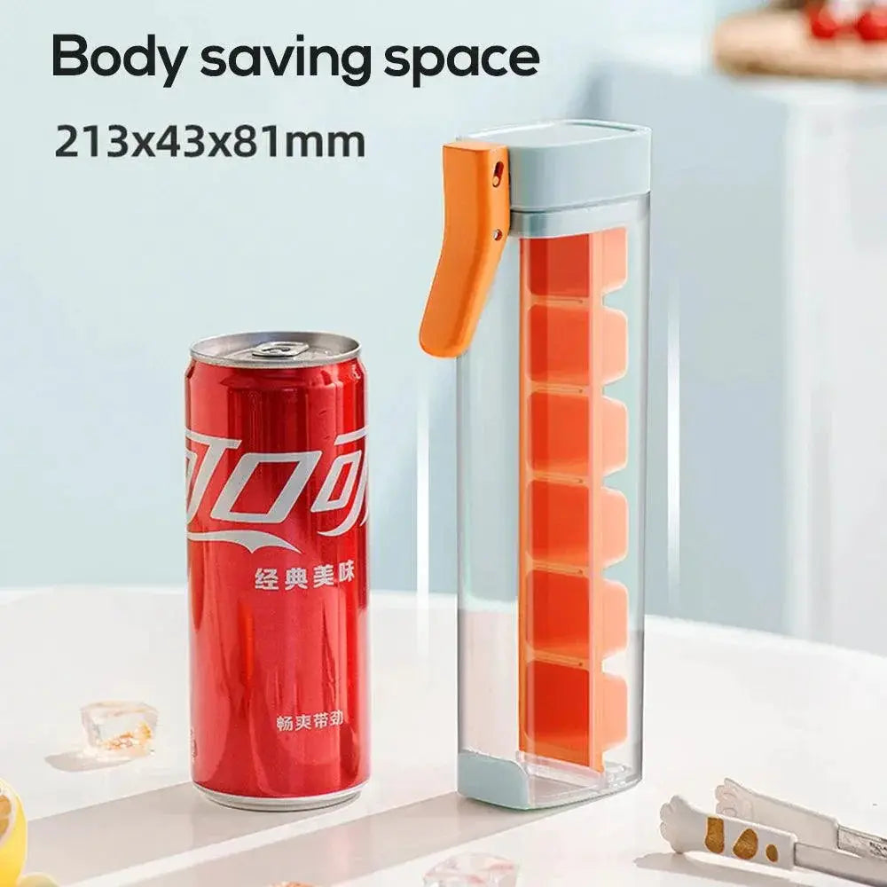 One Handed Ice Cube Tray With Lid Press Ice Cube Maker