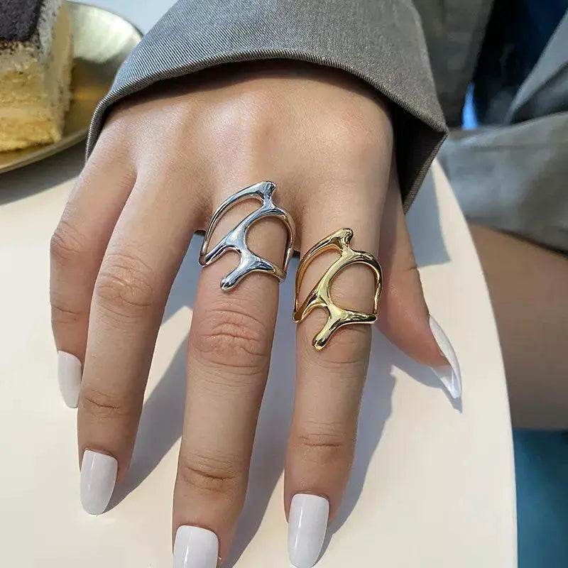 Vintage Silver Adjustable Branch Rings For Stylish Parties