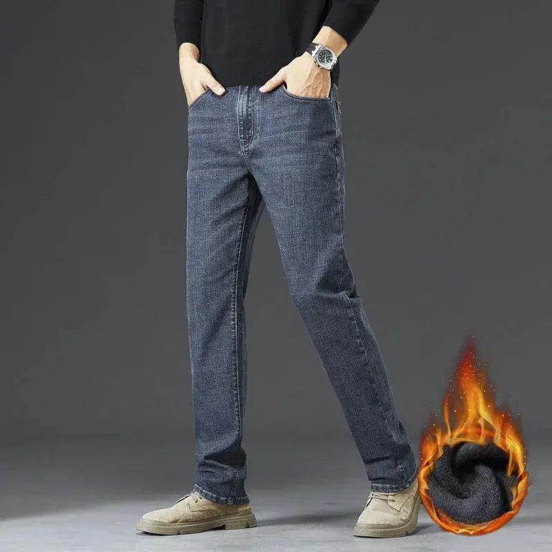 Tall Men Denim Jeans Fleece Lined Warm Winter Stretch