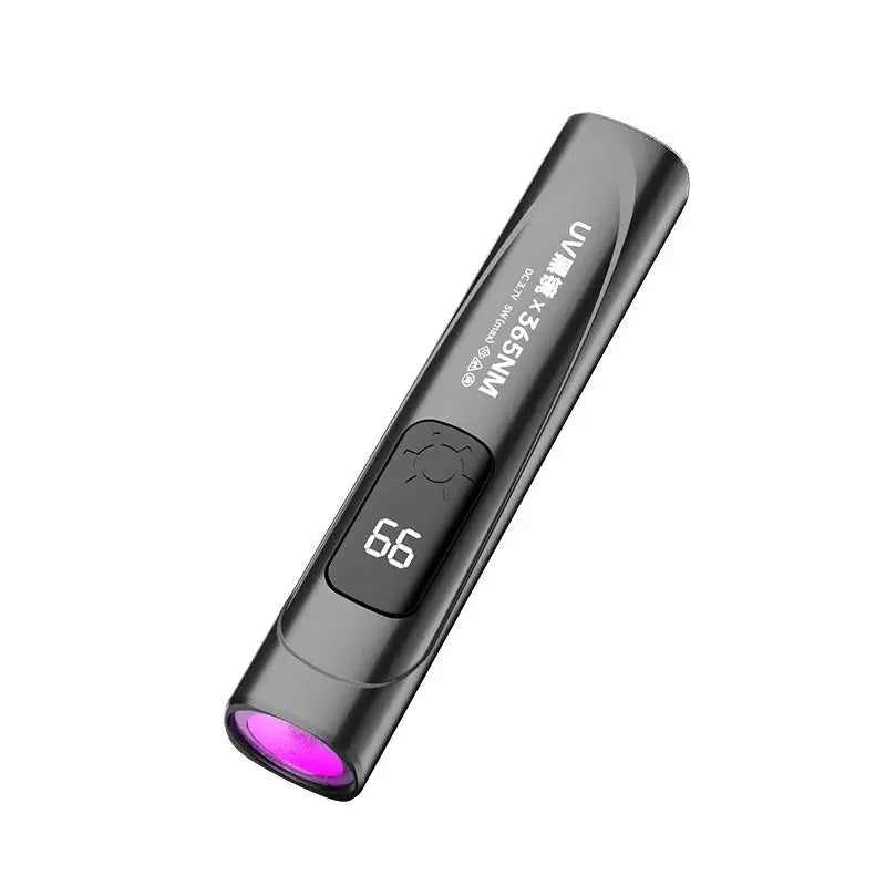 365nm UV Blacklight Flashlight Portable Ultraviolet Black Light for Pet Ringworm Detection Banknote Verification Resin Curing