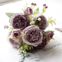 Rose Pink Silk Peony Bouquet Artificial Flower Wedding Home Decor