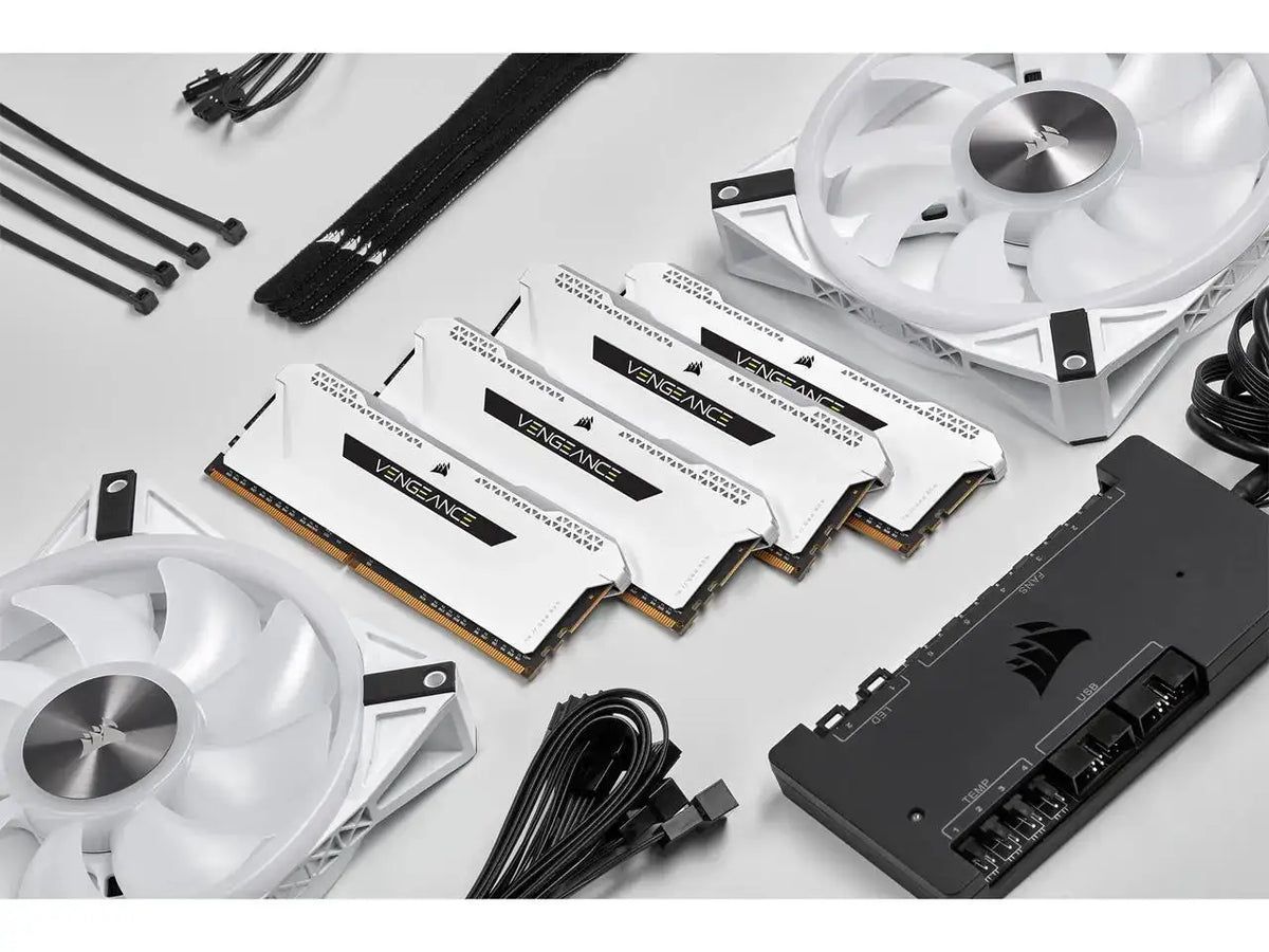 CORSAIR Vengeance RGB Pro SL 32GB (2 x 16GB) 288-Pin PC RAM DDR4 3600 (PC4 28800) Desktop Memory Model CMH32GX4M2D3600C18W