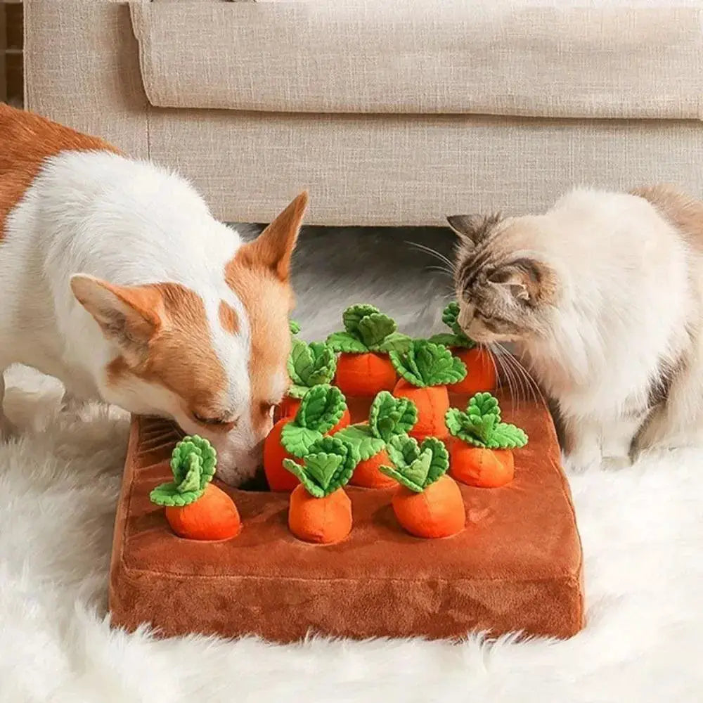 Carrot Snuffle Mat For Dogs Cats Puzzle Toy With 12 Carrots