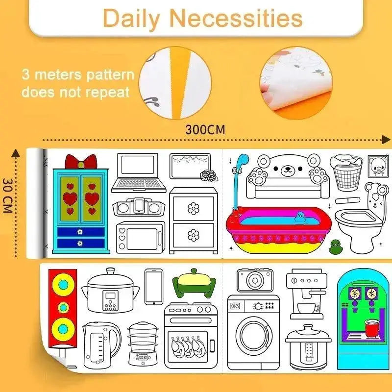 Kids Sticky Drawing Paper Roll For Arts And Crafts Projects