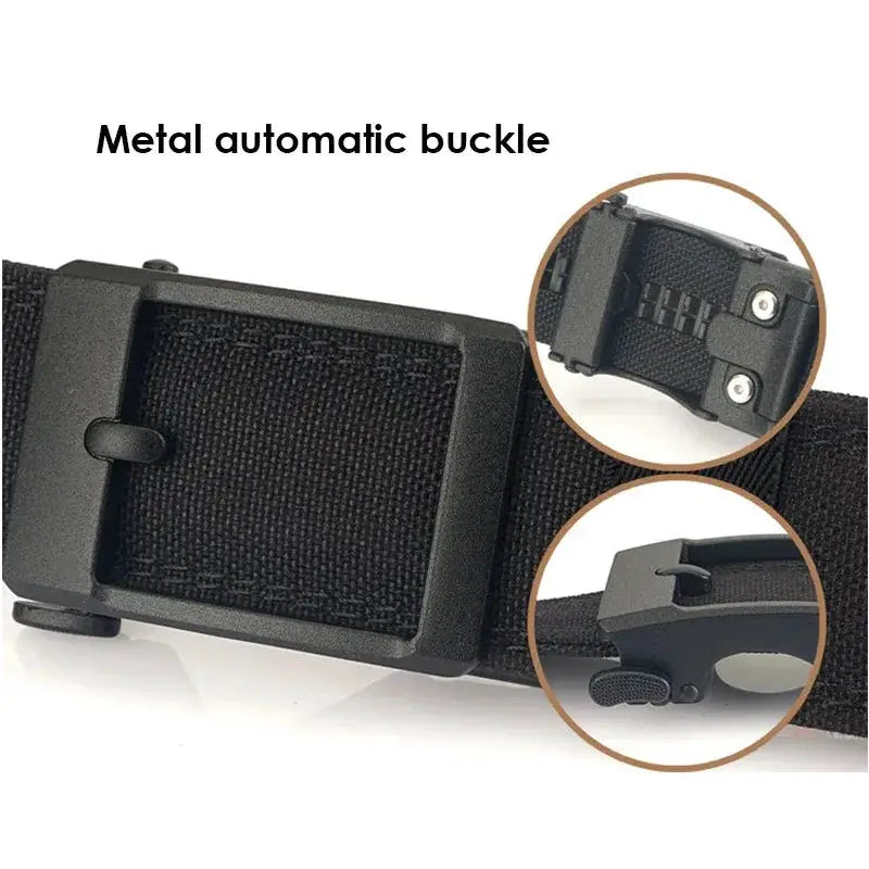 Tactical Belt For Men Metal Automatic Buckle 1100D Nylon