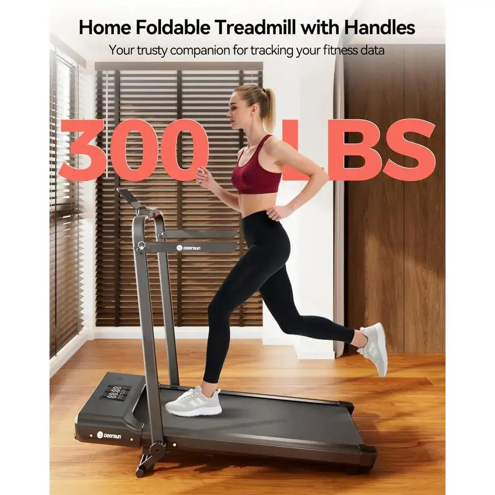 Compact 4-in-1 Folding Under Desk Treadmill, Portable Walking Pad with Incline, Handle Bar, 300 lbs Capacity, 3.0 HP Motor, and