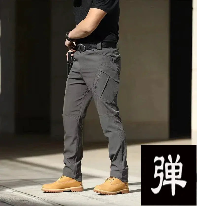 Men Elastic Quick Dry Cargo Pants For Hiking Trekking