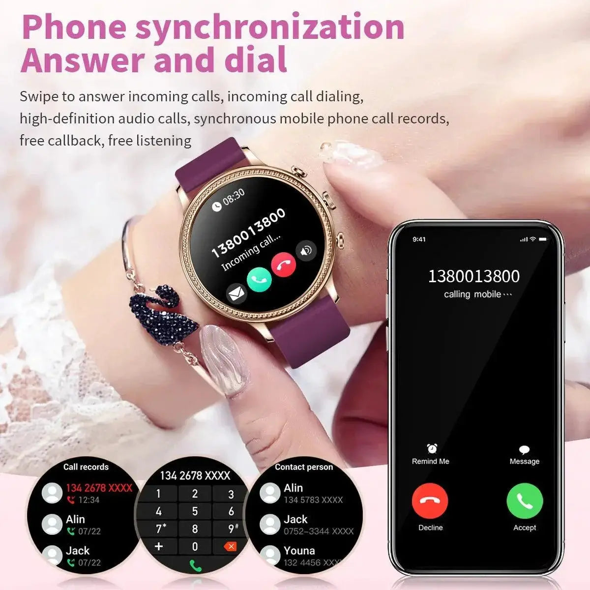Elegant Bluetooth Fitness Tracker For Women Stylish Watch