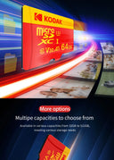 KODAK Micro SD Card Class10 U3 Memory Card 64GB 128GB 256GB